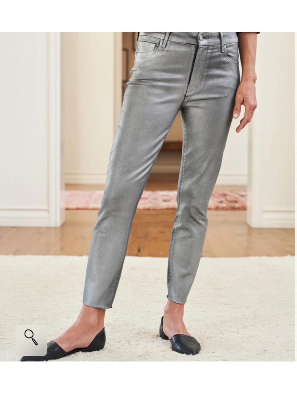 Frank & Eileen Sligo metallic silver waxed coated skinny jeans
